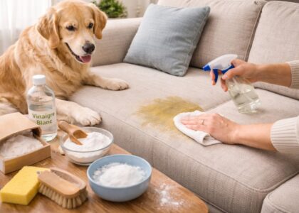 pipi chien canapé tissu